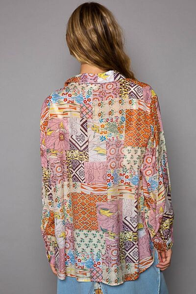 Buy Button-Down Long Sleeve Printed Shirt by POL