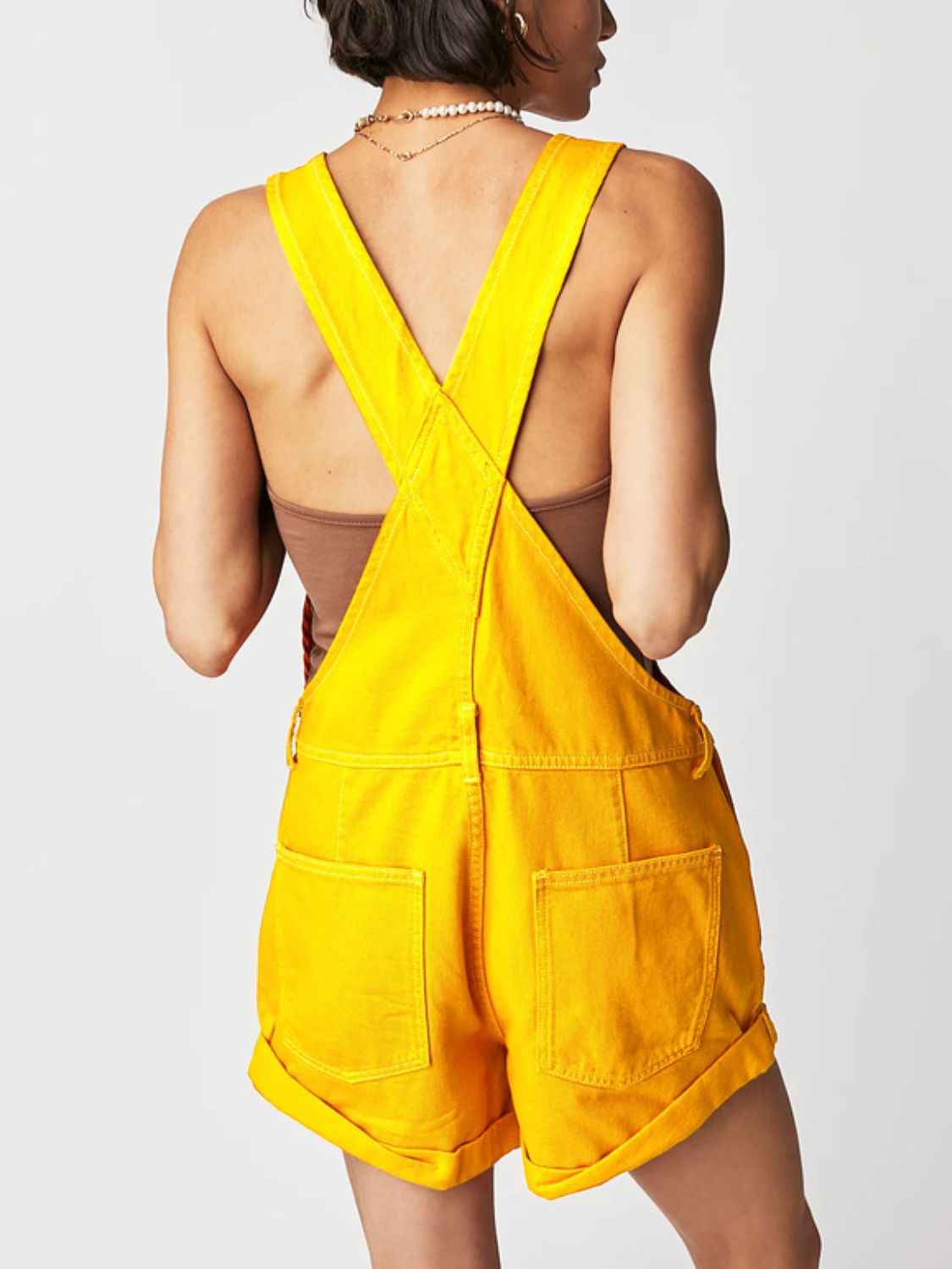 Buy Square Neck Wide Strap Denim Overalls by Faz