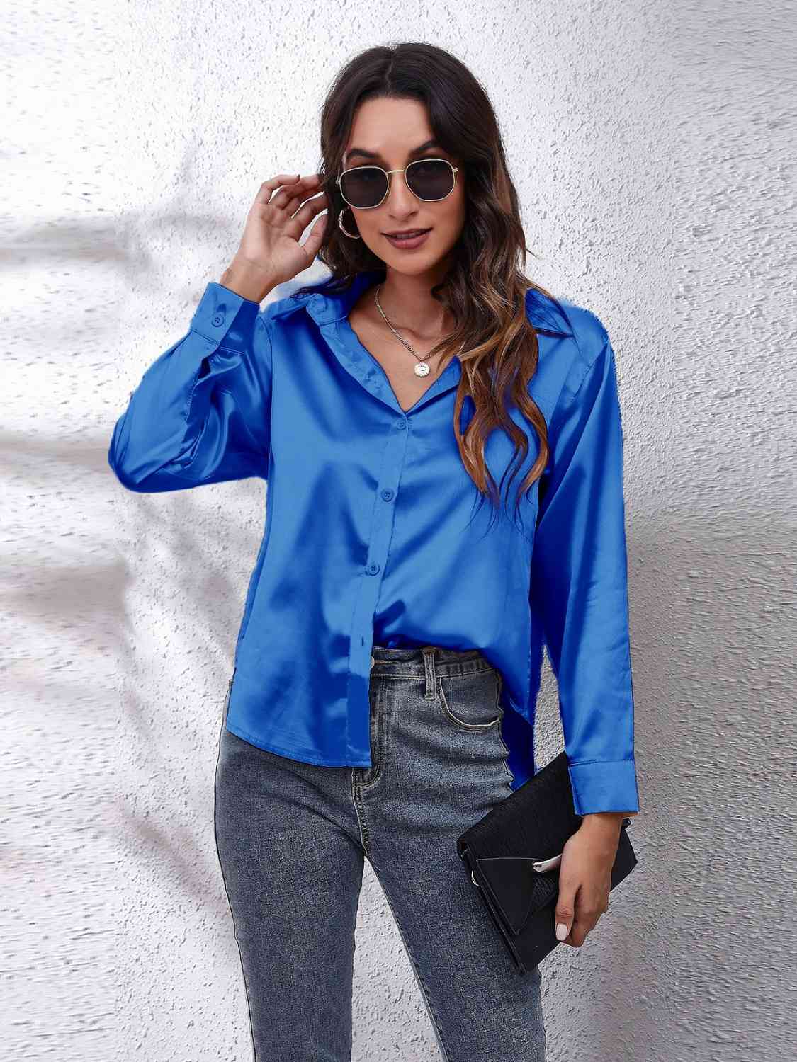 Buy Collared Neck Buttoned Long Sleeve Shirt by B&S