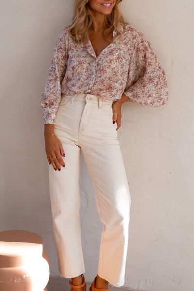 Buy Printed Collared Neck Long Sleeve Shirt by SYNZ