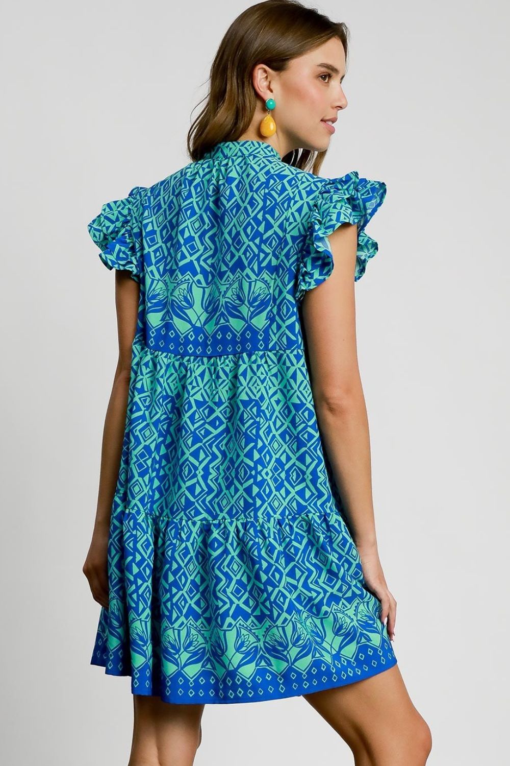 Buy Full Size Mixed Print Mini Dress Plus Size by Faz