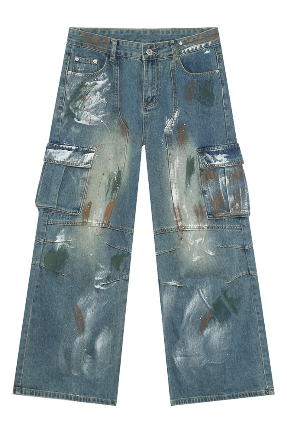 Buy Waste Soil Style Jeans with Cargo Pockets by Faz