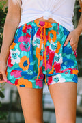 Buy Drawstring Printed High Waist Shorts by Faz