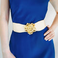 Buy Flower Alloy Buckle Elastic Belt by Faz