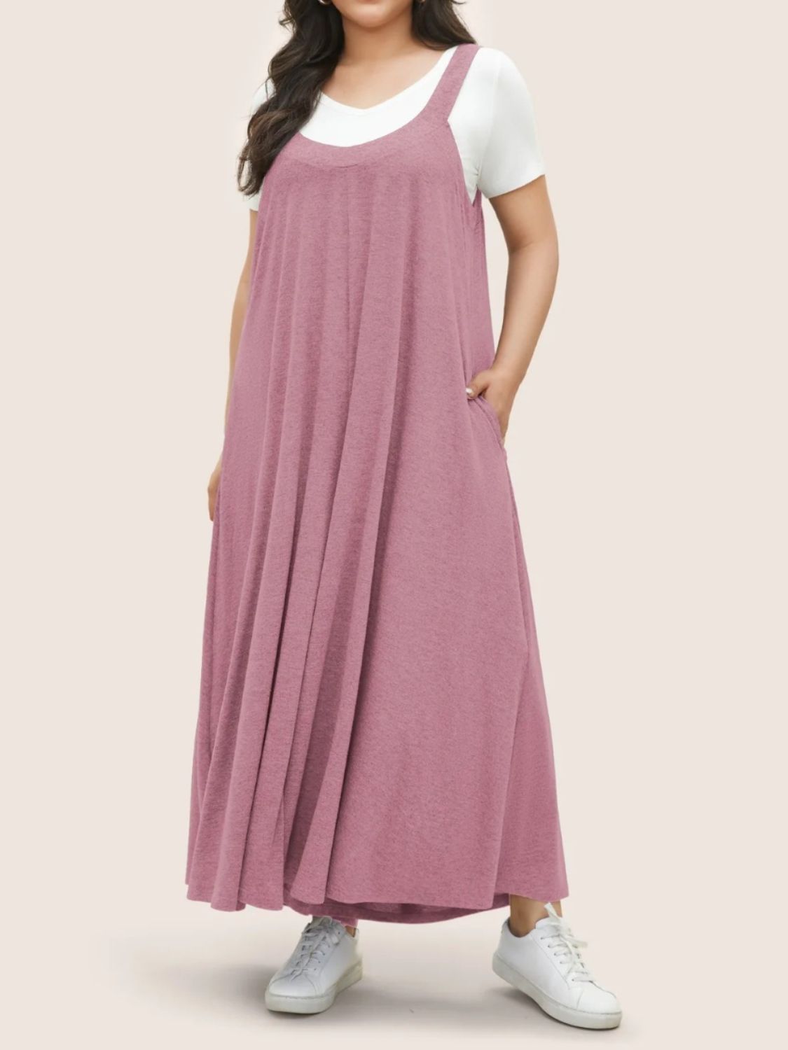 Buy Full Size Pocketed Wide Leg Overalls by Faz