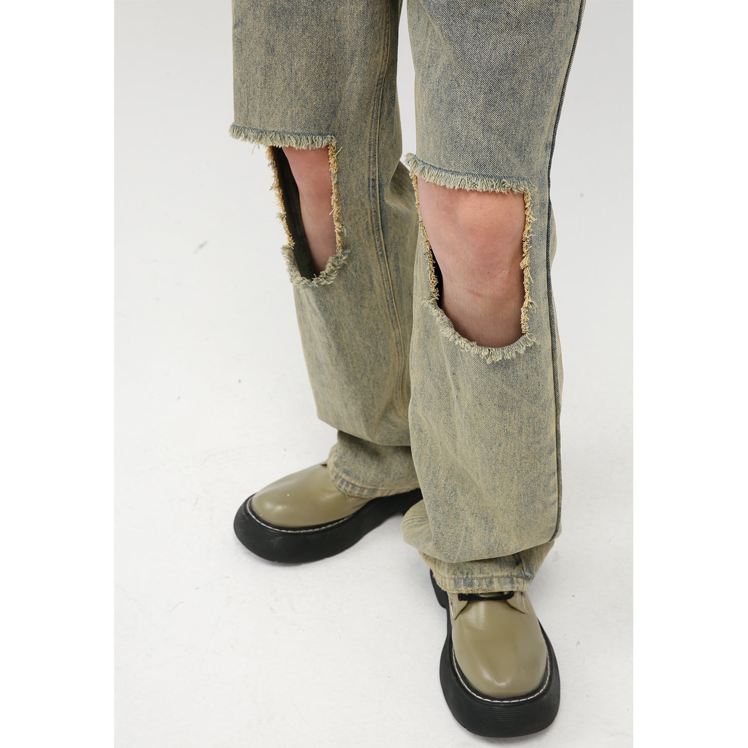 Buy Raw Hem Distressed Jeans by Faz