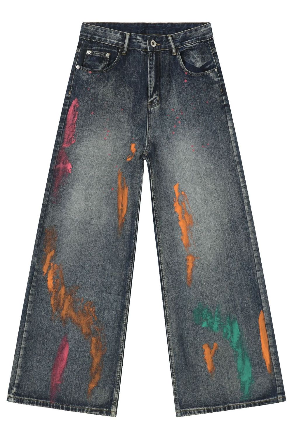 Buy Men's Splash Print Wide Leg Jeans by Faz