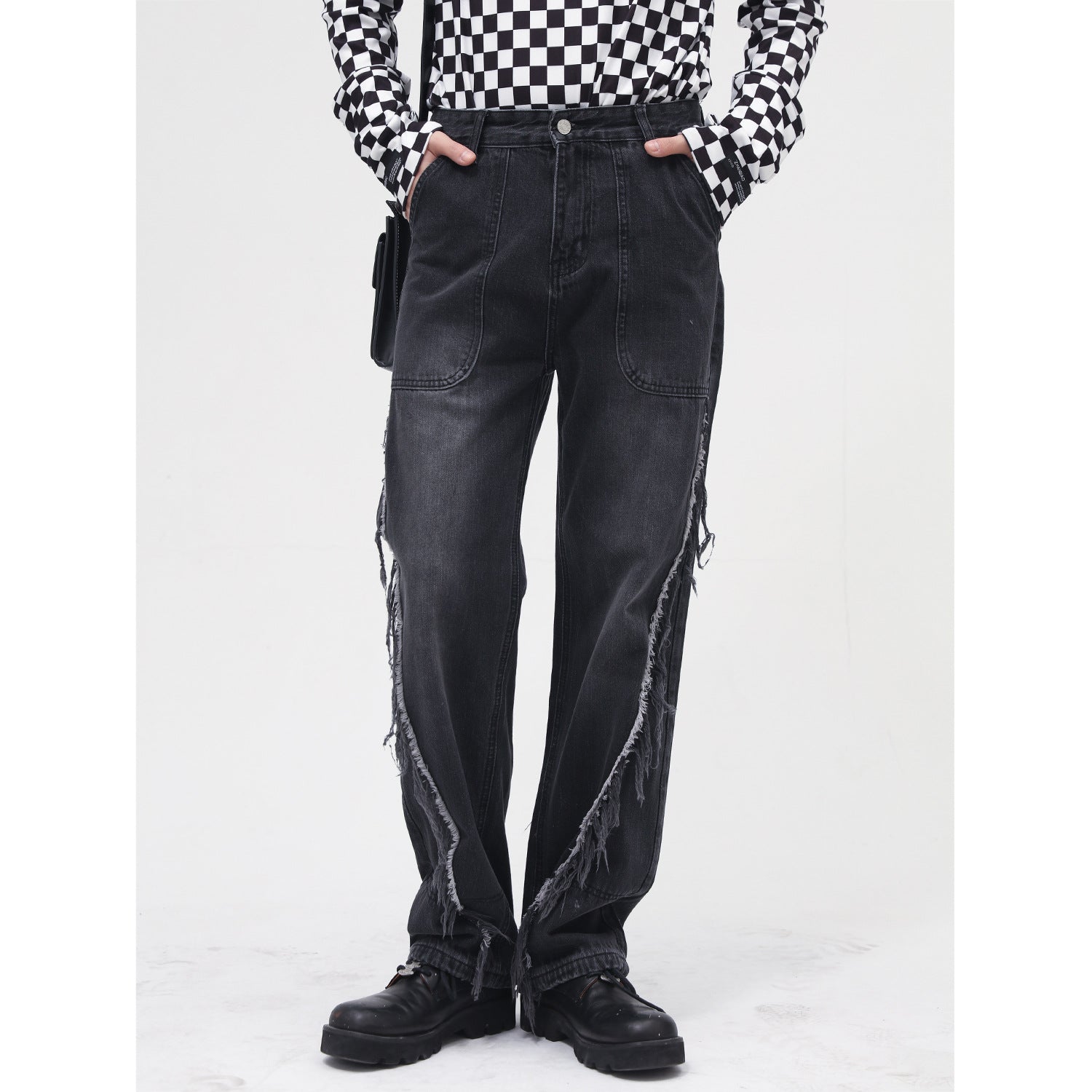 Buy Raw Hem Jeans with Pockets by Faz