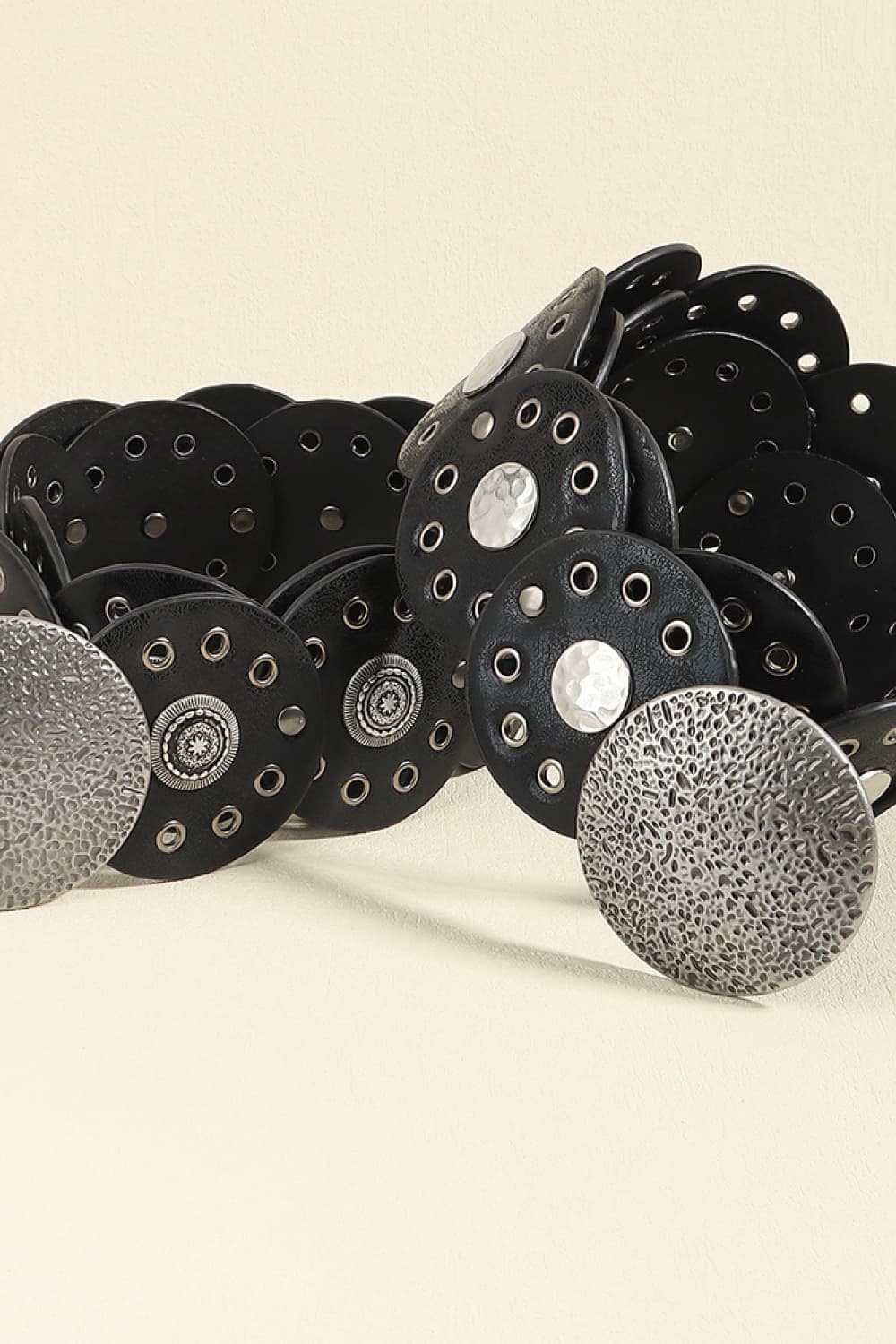 Buy Round Shape PU Leather Belt by Faz