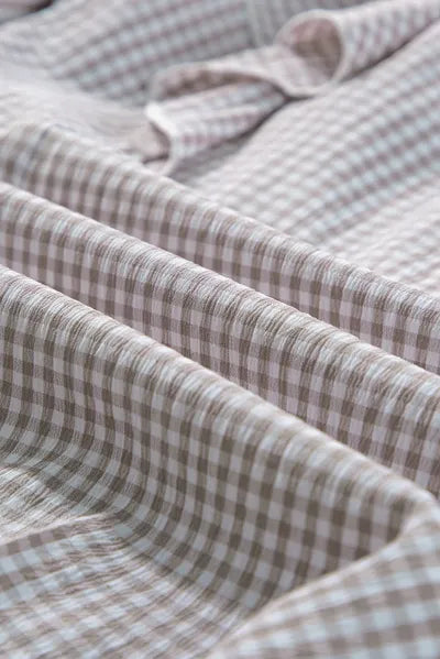 Buy Ruffled Plaid Notched Flounce Sleeve Shirt by SYNZ