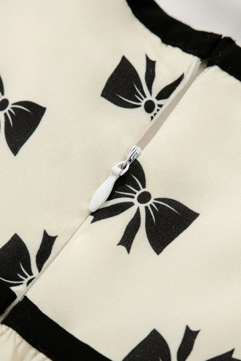 Buy Bow Knot Color Contrast Trim Knotted Shoulder Mini Dress by Faz