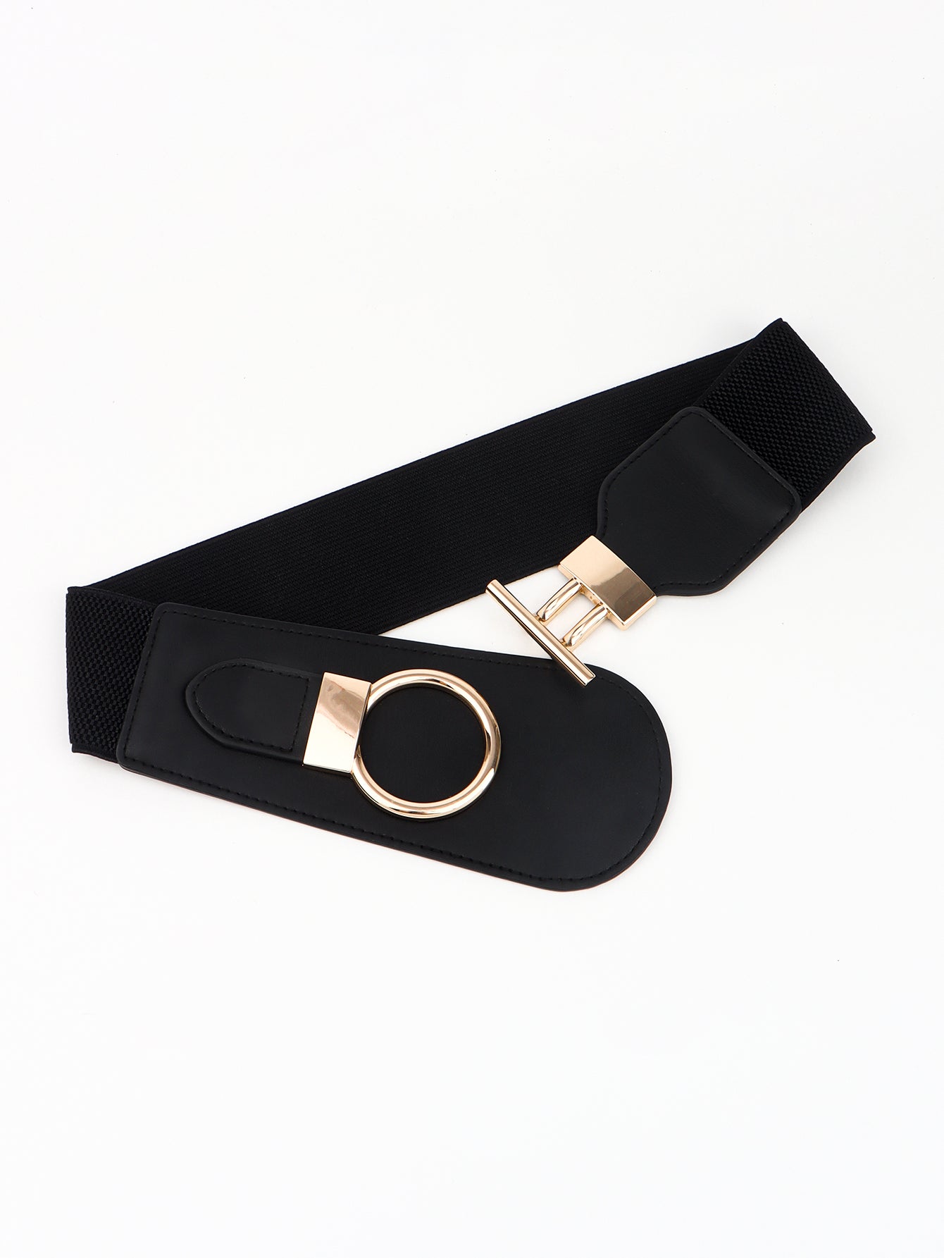 Buy PU Elastic Wide Belt with Alloy Buckle by Faz
