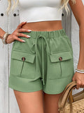 Buy Tied Elastic Waist Shorts with Pockets by Faz