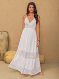 Buy Lace Detail Crochet Tiered Maxi Cami Dress by Faz