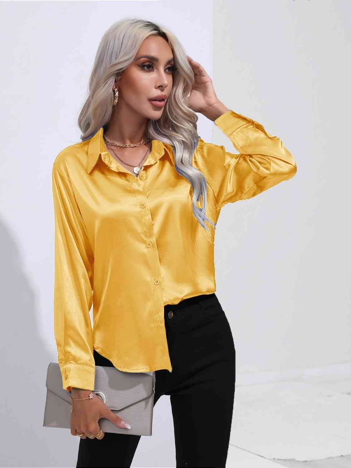 Buy Collared Neck Buttoned Long Sleeve Shirt by B&S
