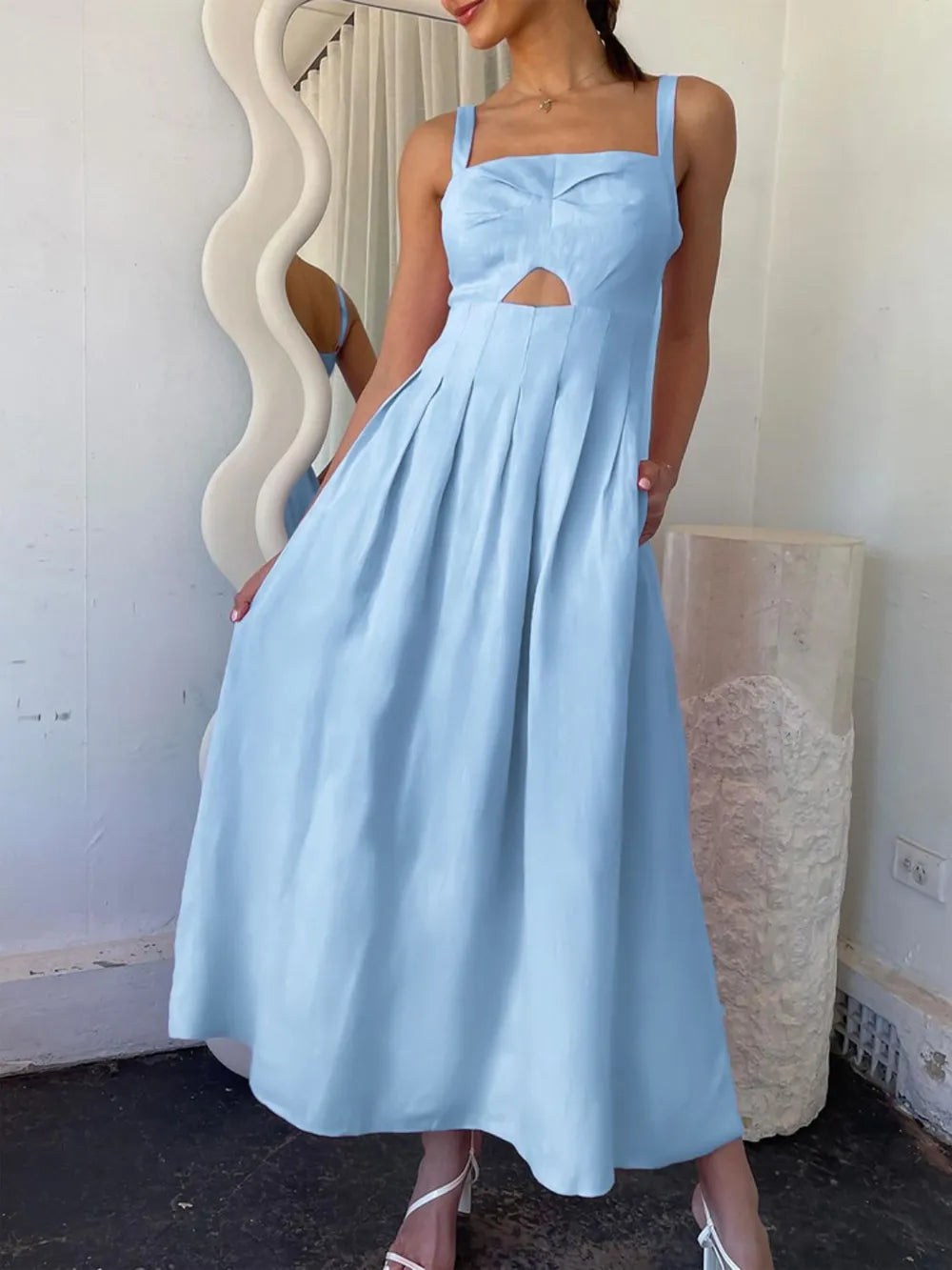 Buy Cutout Square Neck Cami Dress by Faz