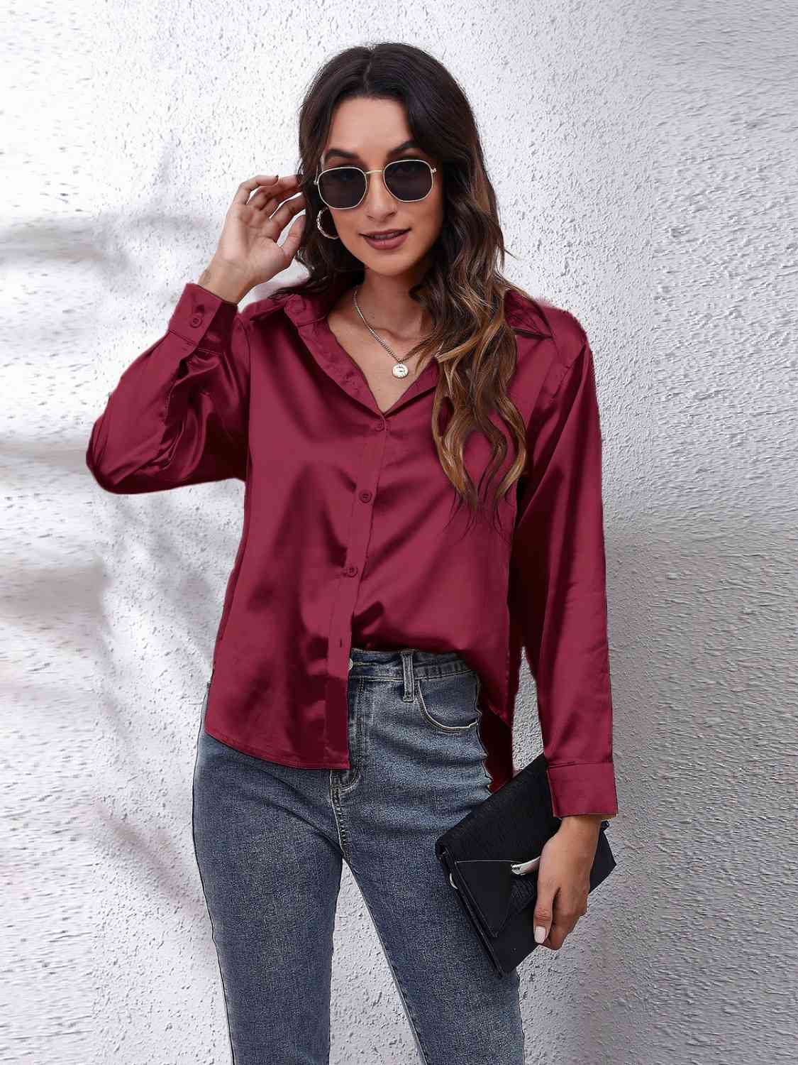 Buy Collared Neck Buttoned Long Sleeve Shirt by B&S