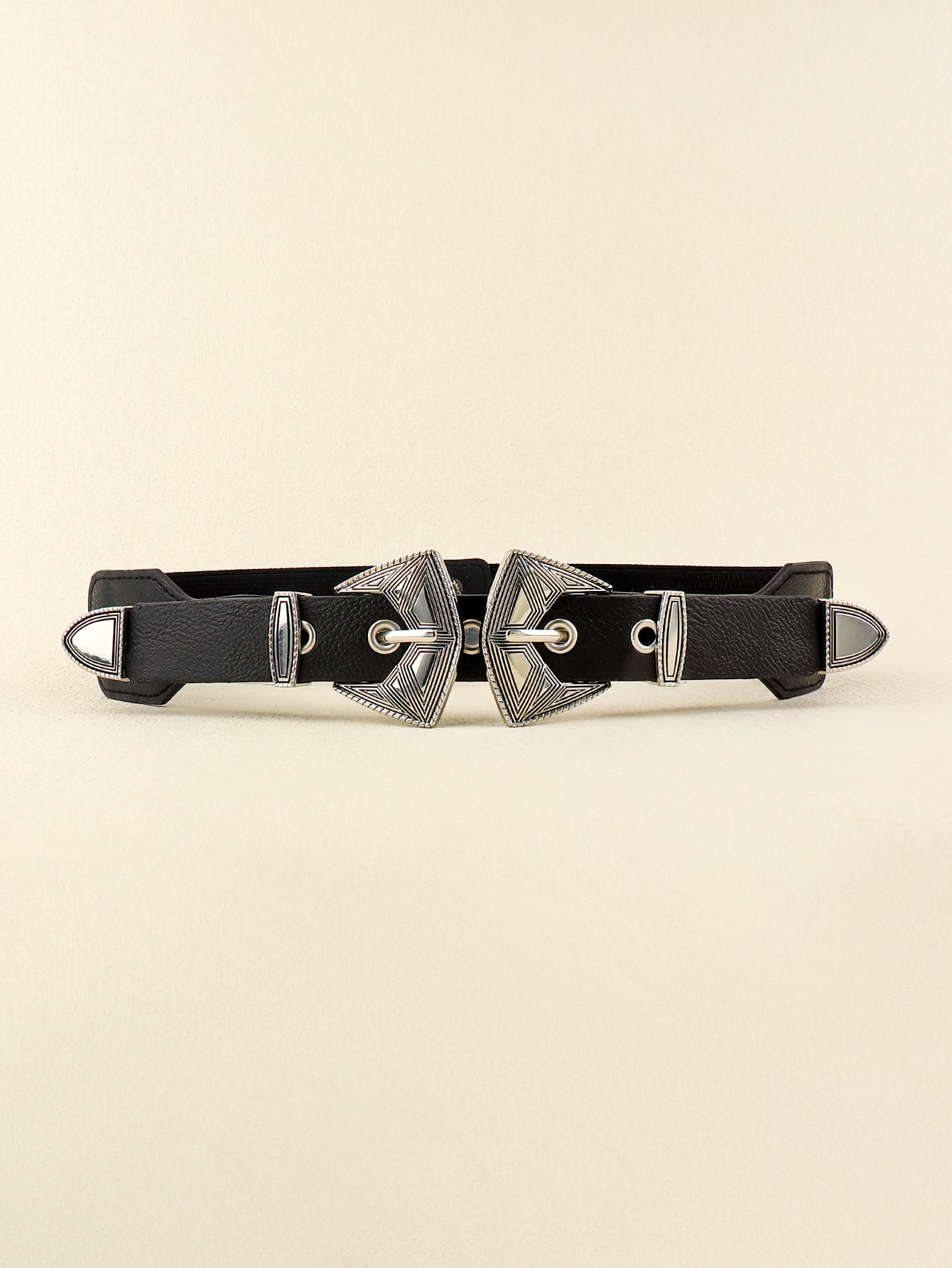 Buy Double Buckle PU Leather Belt by Faz