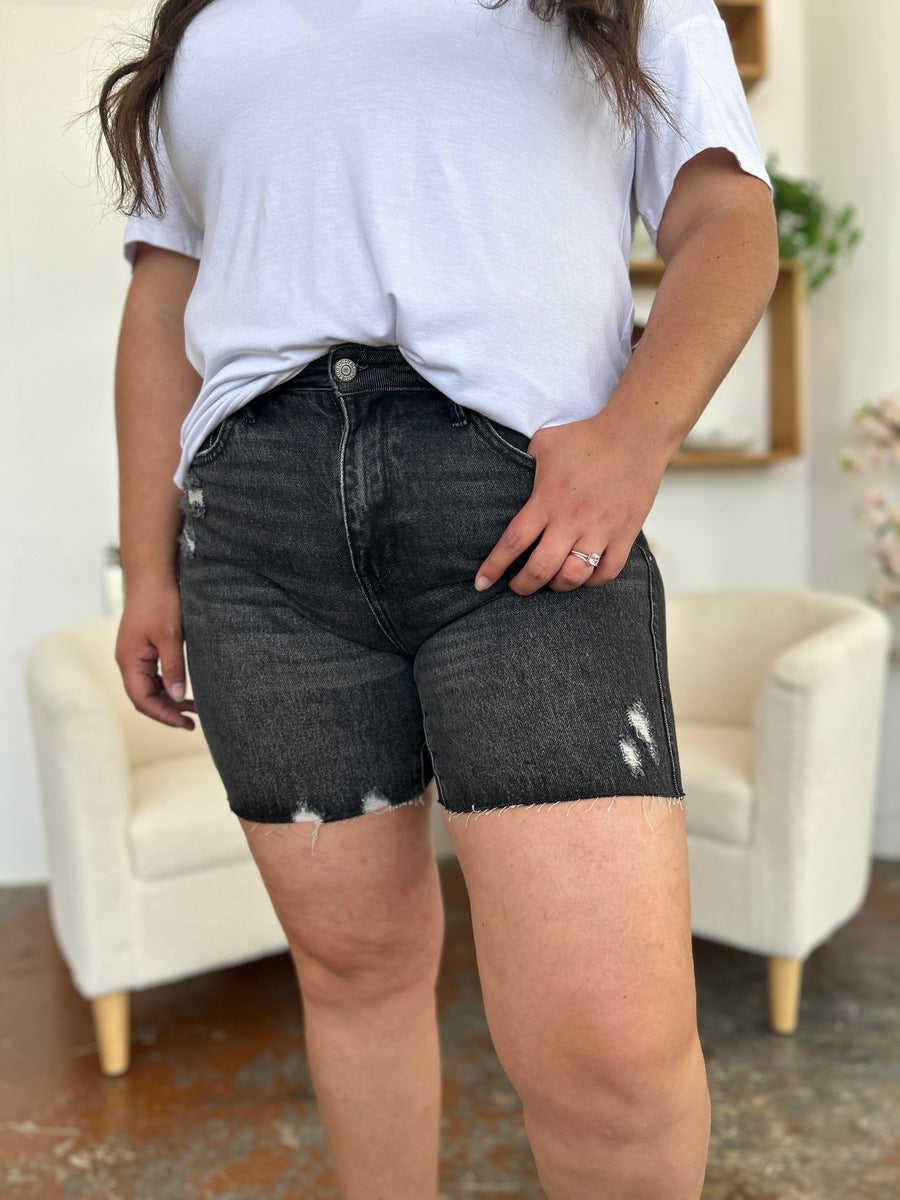 Buy Full Size High Waist Rigid Magic Denim Shorts by Faz