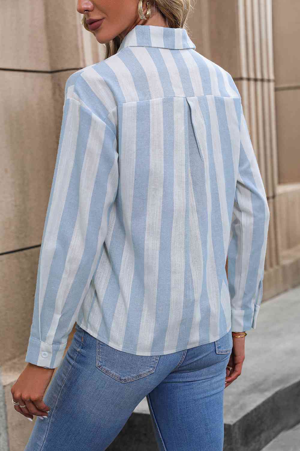 Buy Perfee Striped Long Sleeve Shirt by Hundredth