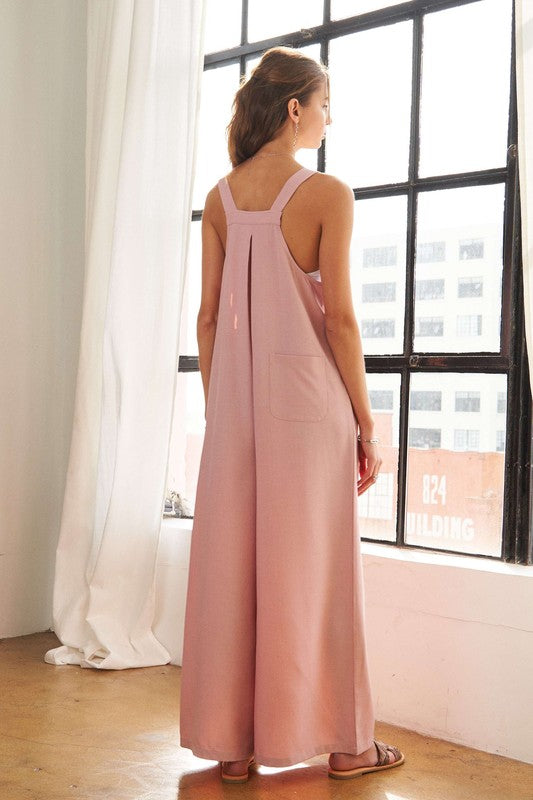 Buy Square Neck Wide Leg Overalls with Pockets by Faz