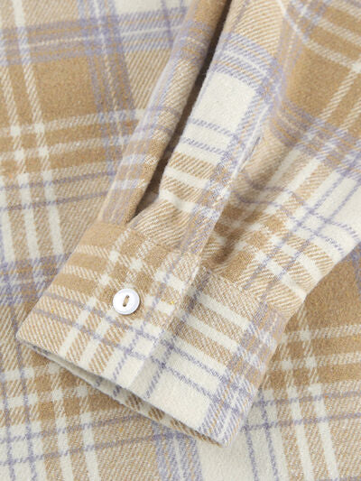 Buy Plaid Collared Neck Dropped Shoulder Shirt by S.Z.Y.X