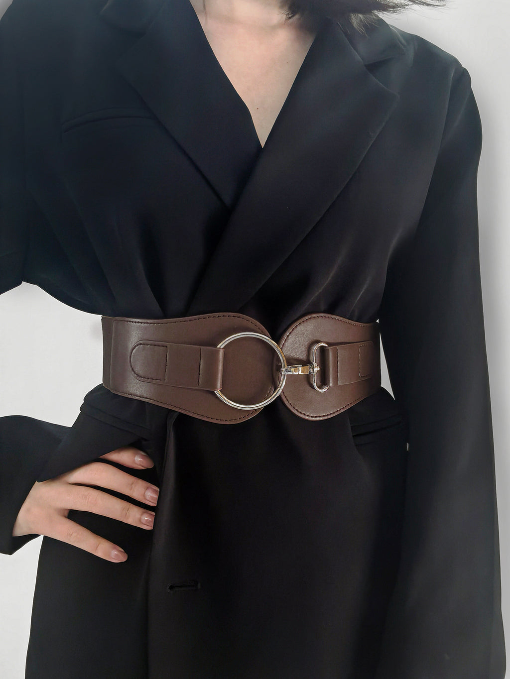 Buy PU Elastic Wide Belt by Faz