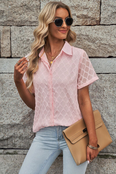 Buy Button Up Short Sleeve Shirt by SYNZ