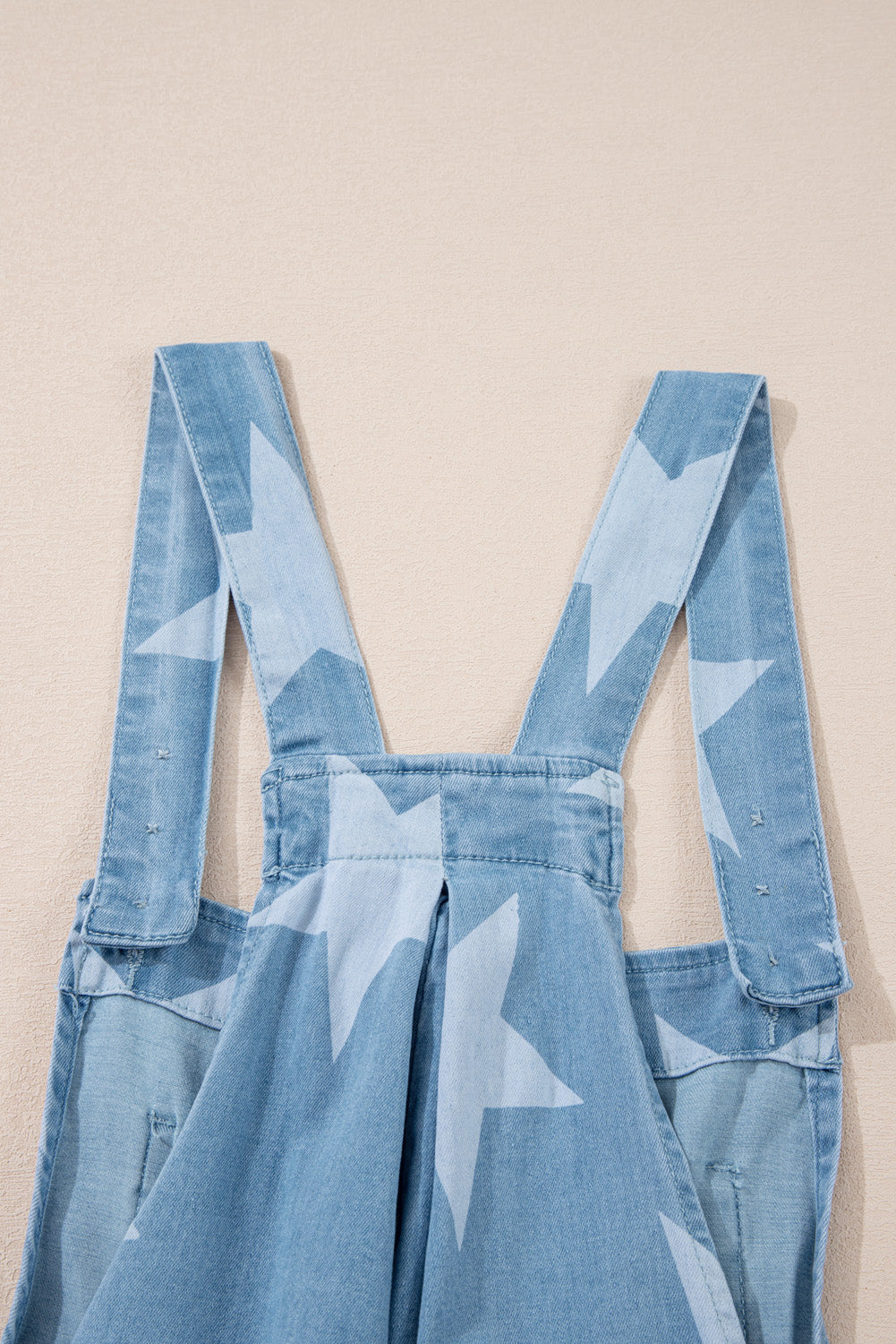 Buy Star Print Square Neck Denim Overalls by Faz