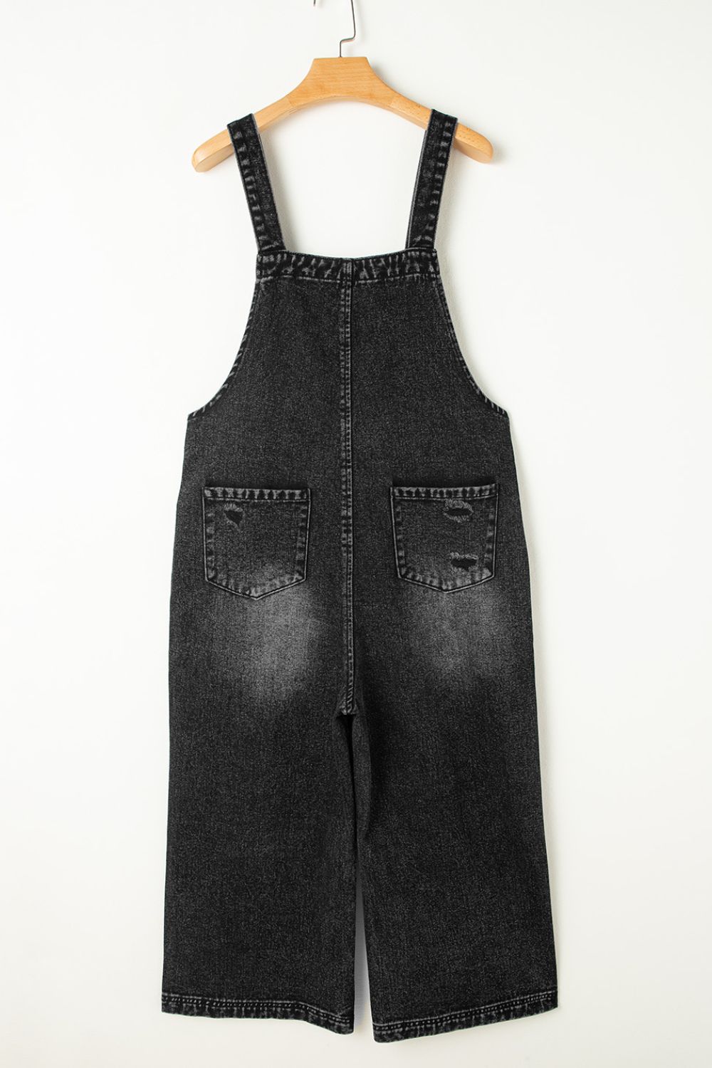 Buy Distressed Wide Strap Denim Overalls by Faz