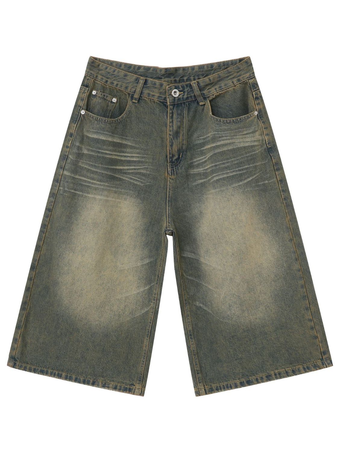 Buy Men's Washed Denim Shorts with Pockets by Faz