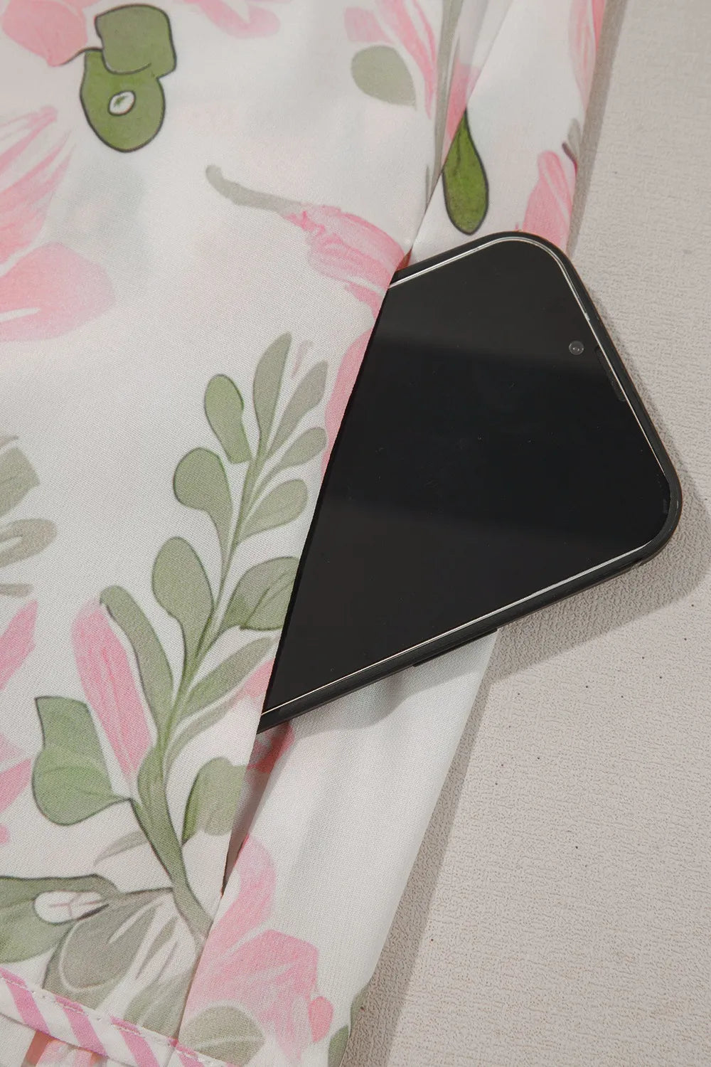 Buy Floral Contrast Edge Layered Short Sleeve Mini Dress by Faz