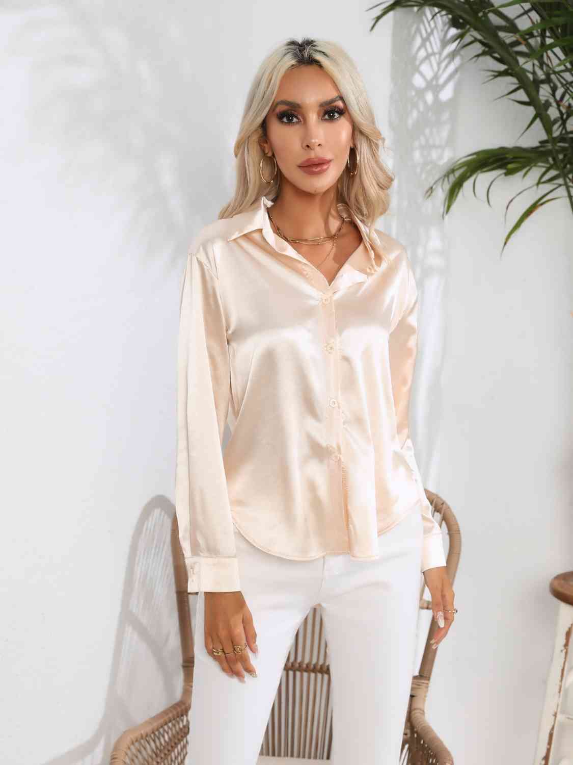 Buy Collared Neck Buttoned Long Sleeve Shirt by B&S