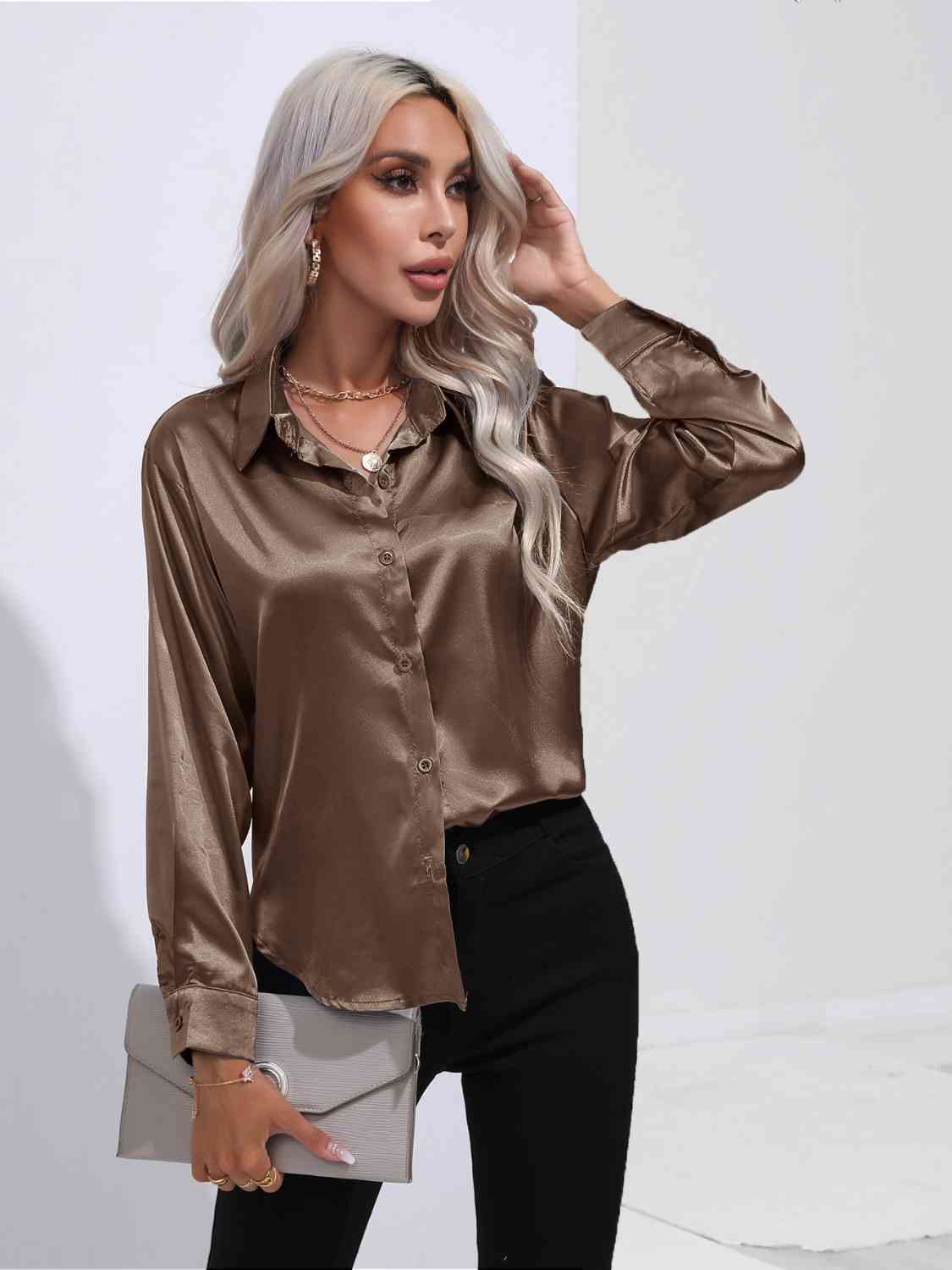 Buy Collared Neck Buttoned Long Sleeve Shirt by B&S