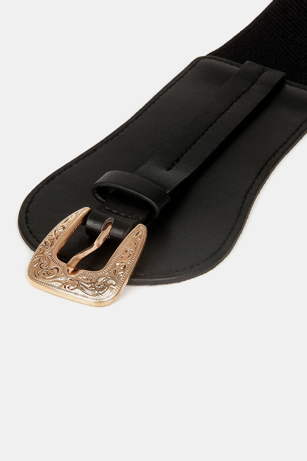 Buy Wide Elastic Belt with Alloy Buckle by Faz