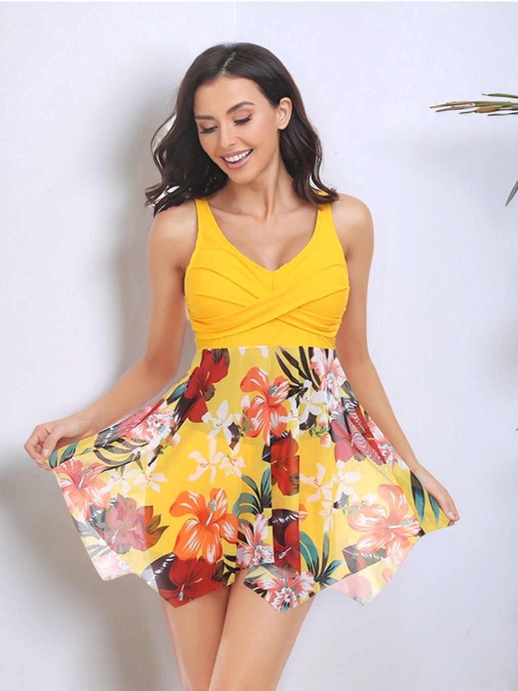 Buy Printed Wide Strap Two-Piece Swim Set by Faz