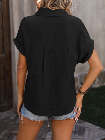 Buy Textured Pocketed Button Up Shirt by Mandy