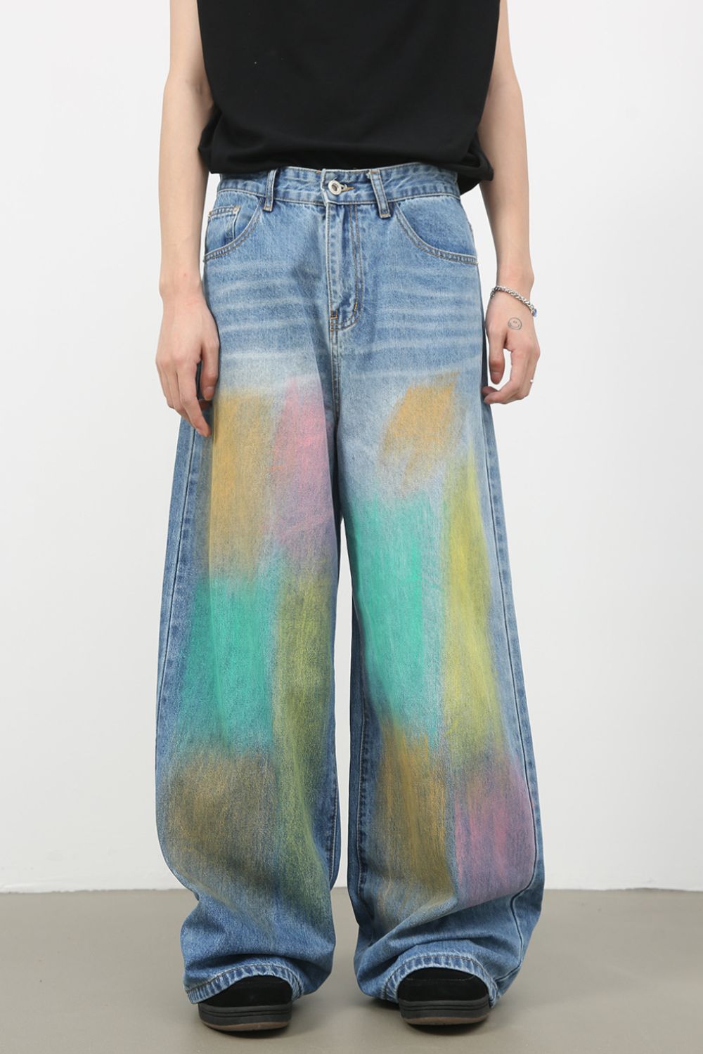 Buy Men's Contrast Wide Leg Jeans by Faz