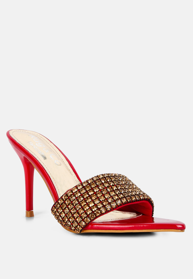 adina diamante embellished slip on sandals