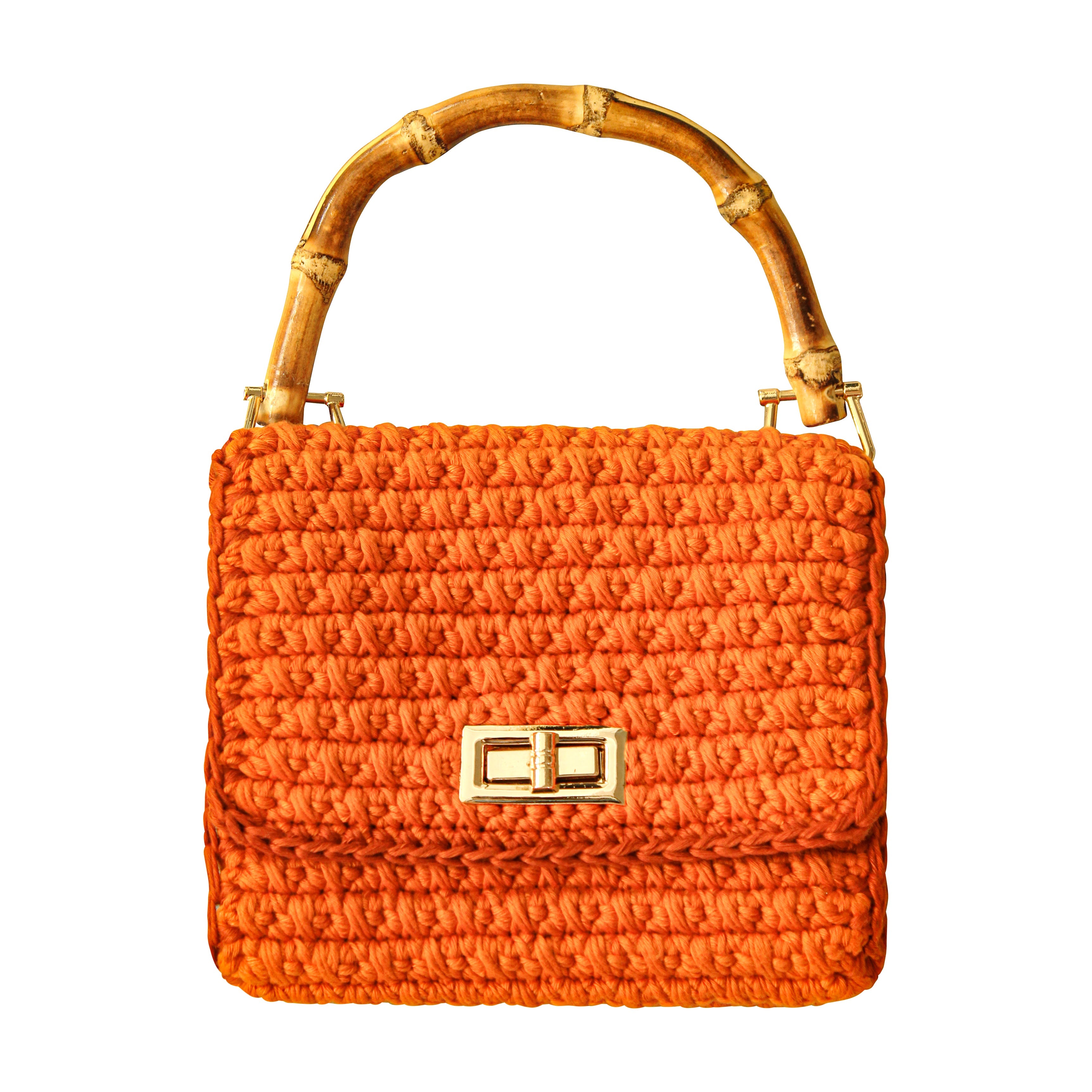 The Airmail Mini Crochet Handbag in Orange