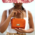 The Airmail Mini Crochet Handbag in Orange