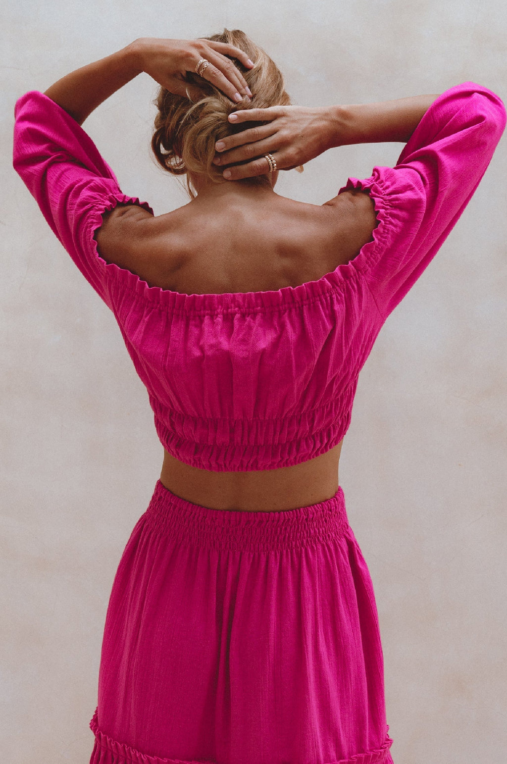 Buy Annabelle Linen Cropped Top by Bali ELF