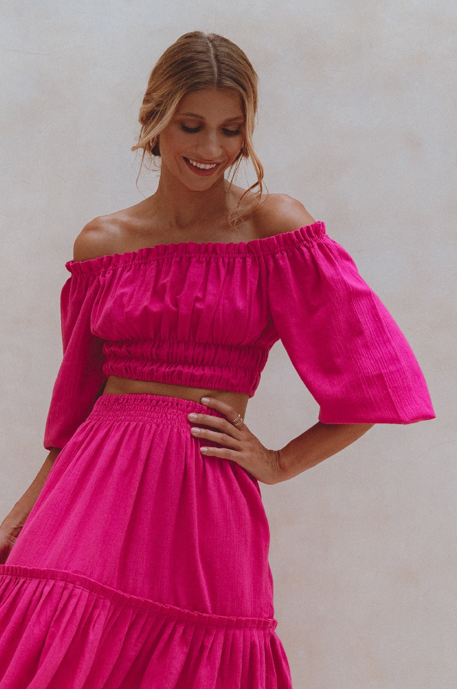 Buy Annabelle Linen Cropped Top by Bali ELF