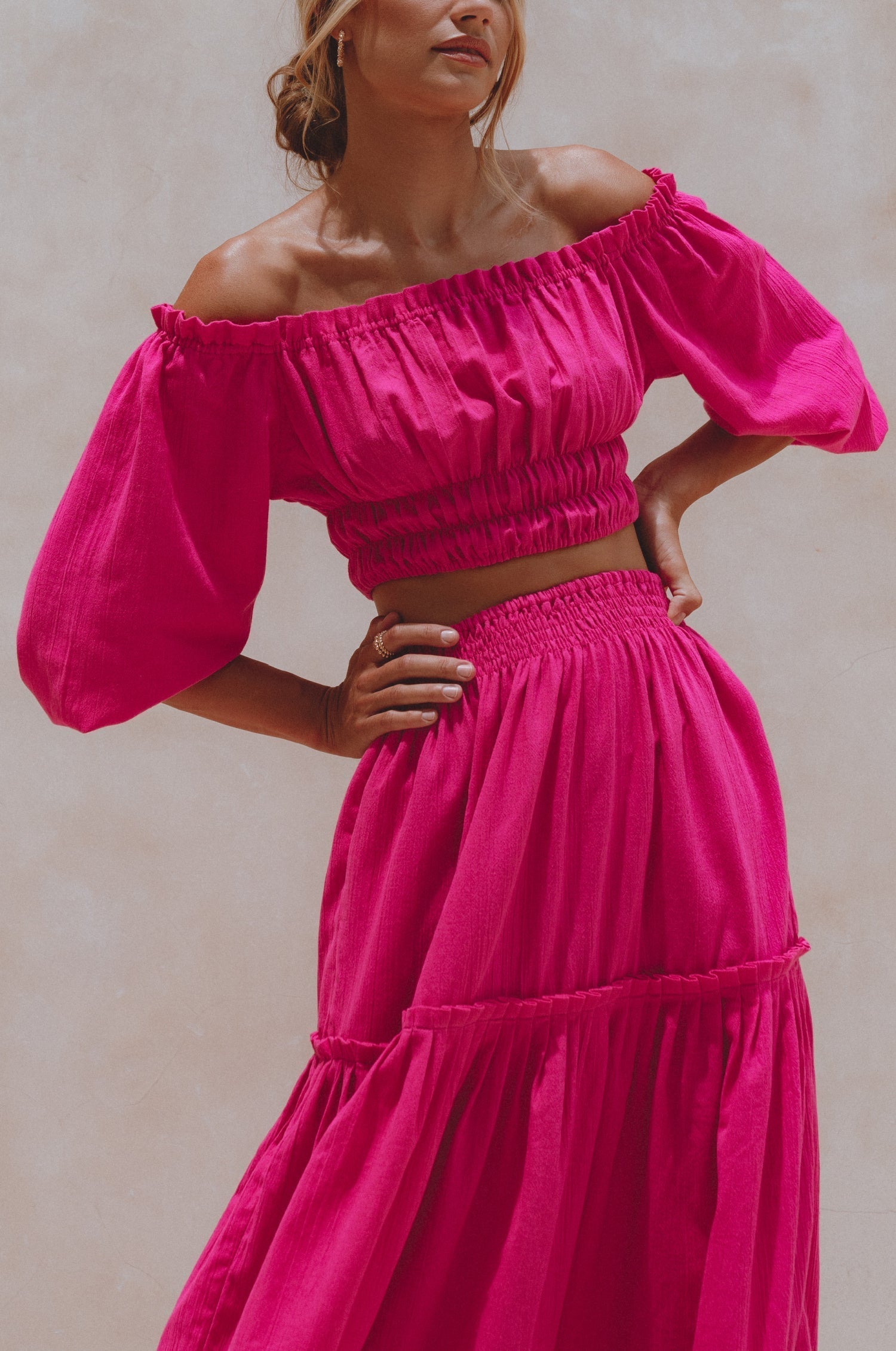 Buy Annabelle Linen Cropped Top by Bali ELF