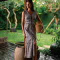 The Black Cherry Cotton Midi Dress