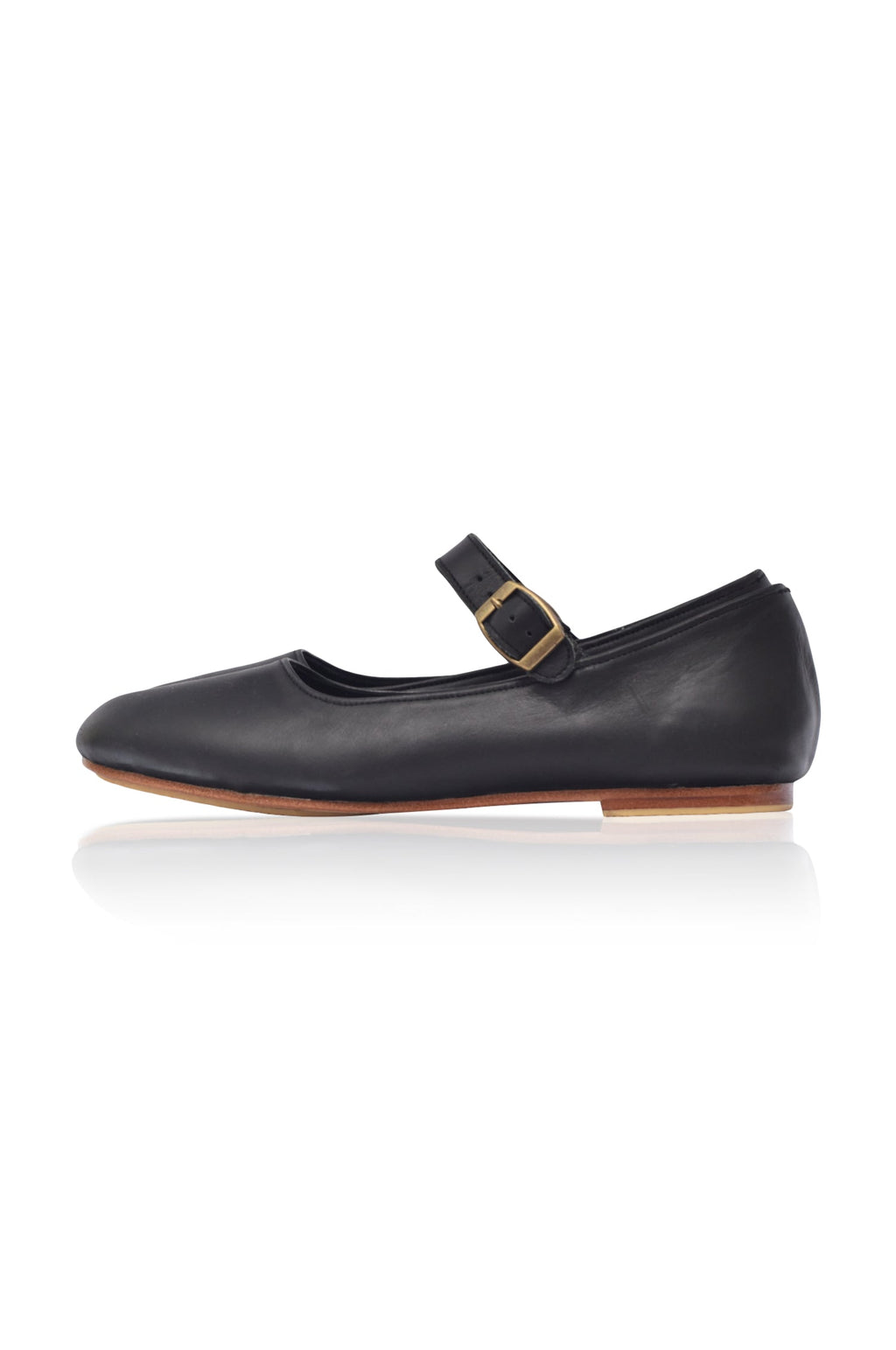 Buy Belle Rose Round Toe Leather Flats by Bali ELF