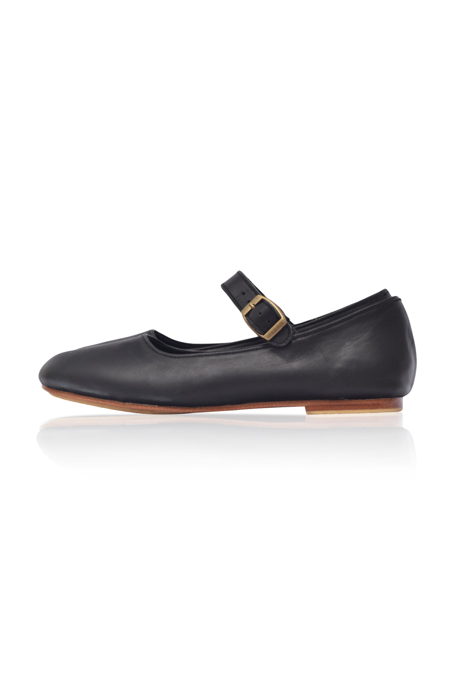 Buy Belle Rose Round Toe Leather Flats by Bali ELF