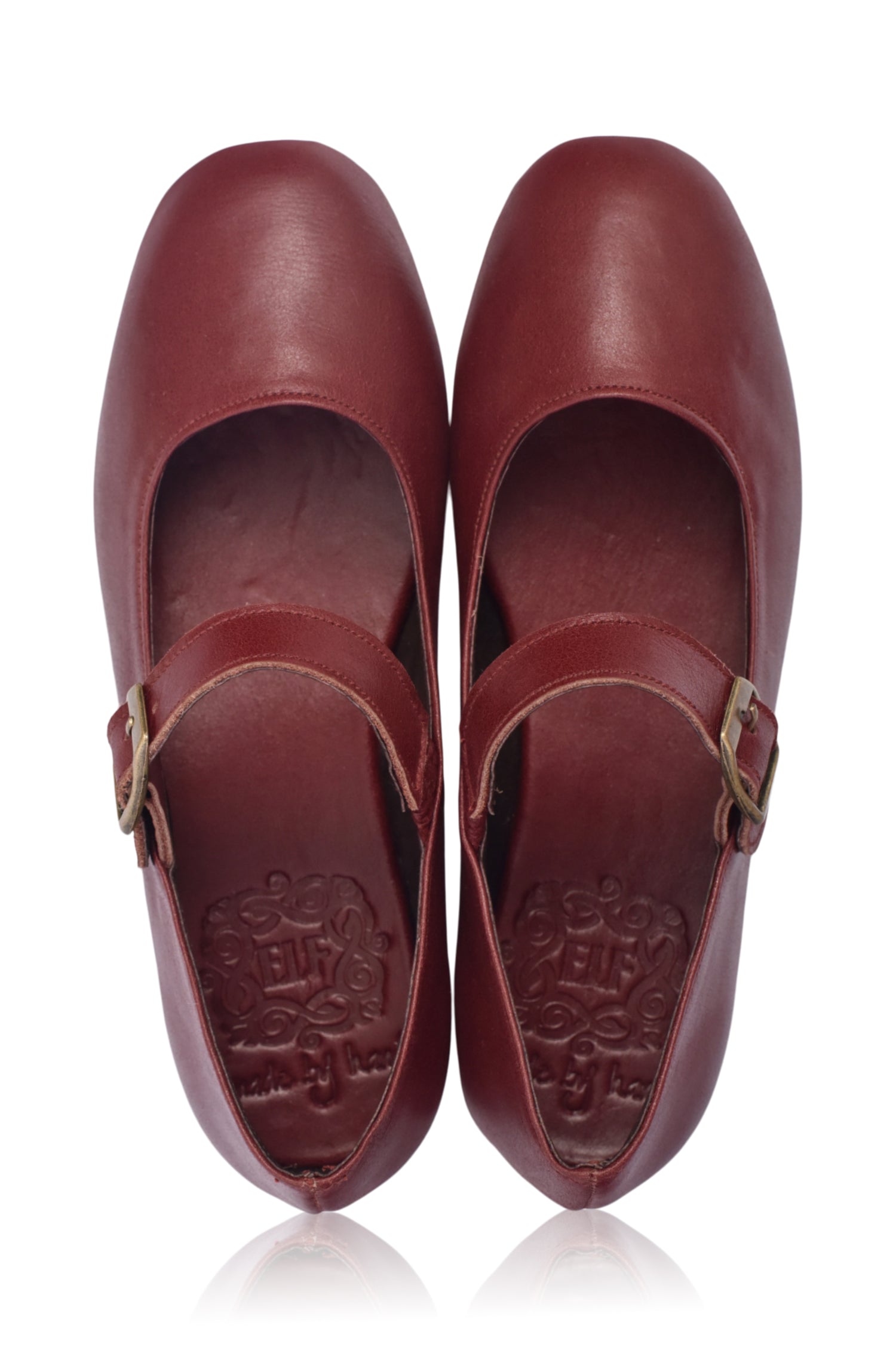 Buy Belle Rose Round Toe Leather Flats by Bali ELF