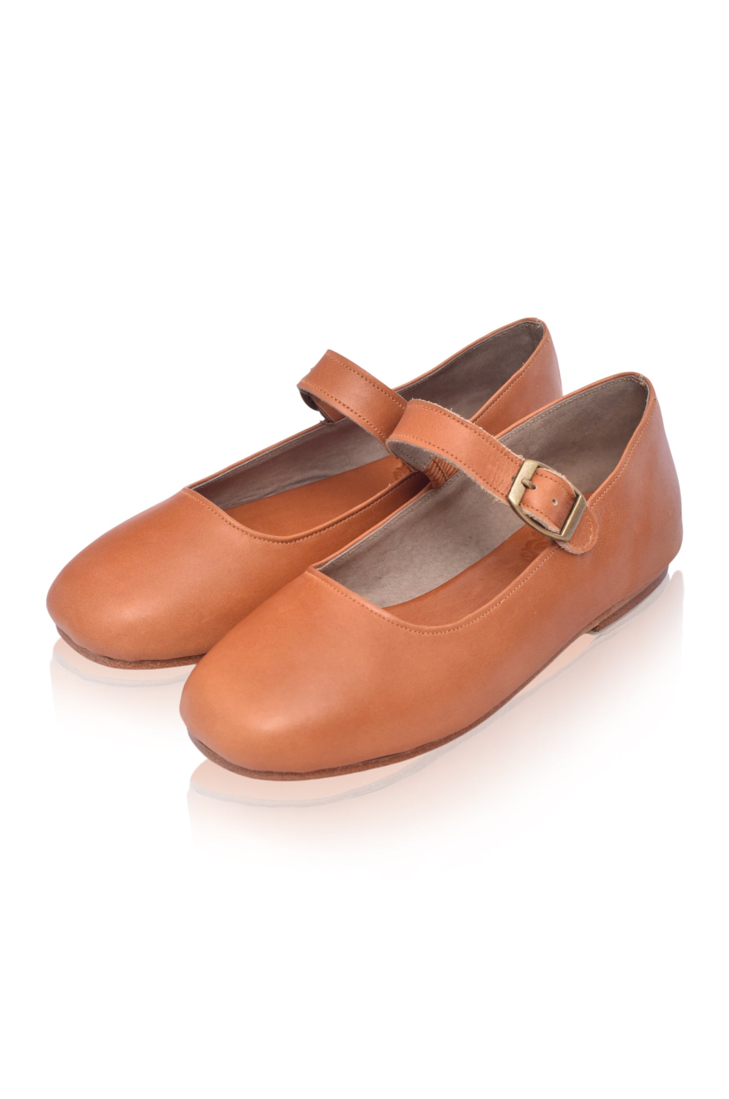 Buy Belle Rose Round Toe Leather Flats by Bali ELF