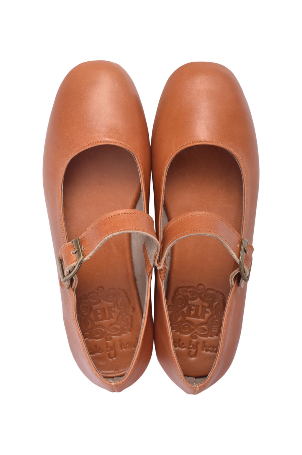 Buy Belle Rose Round Toe Leather Flats by Bali ELF